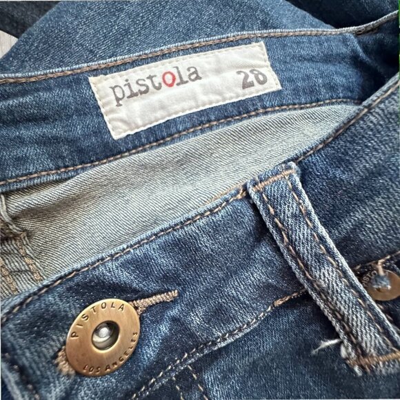 PISTOLA High Waist Rise Skinny Zip Ankle Distressed Stretch Denim Jeans 28 - Picture 6 of 6